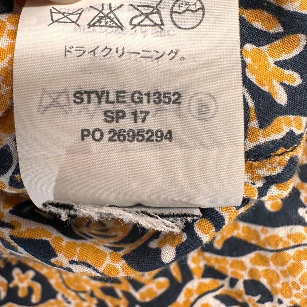 J.Crew Drake's London Top Womens 4 Giraffe Print Bell Sleeve Keyhole Popover - Picture 8 of 10